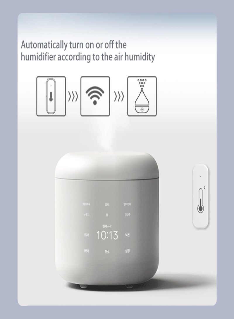 تويا مستشعر درجة الحرارة والرطوبة Tuya Wifi، تطبيق ربط ذكي، تحكم ذكي، تذكير بالهاتف المحمول، جهاز مشترك، جهاز مراقبة درجة الحرارة والرطوبة الذكي، قطعة واحدة، يتم الشحن بدون بطاريتين AAA* - Image 3