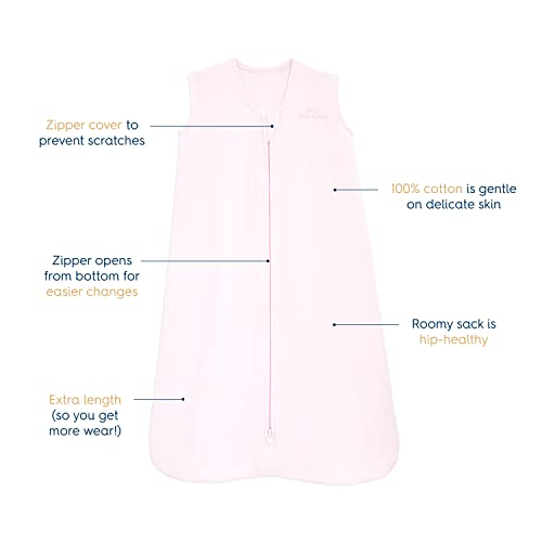 HALO SleepSack 100 Cotton Wearable Blanket Swaddle Transition Sleeping Bag TOG 05 Soft Pink Small 06 Months - Image 3