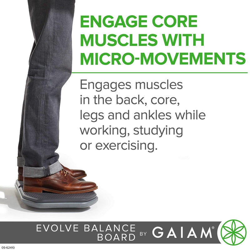 Gaiam Evolve Balance Board for Standing Desk - Anti-Fatigue Wobble Board for Home, Office, Physical Therapy & Exercise Equipment - Stability Rocker for Constant Movement, Increases Focus, Floor Mat Alternative - Image 3