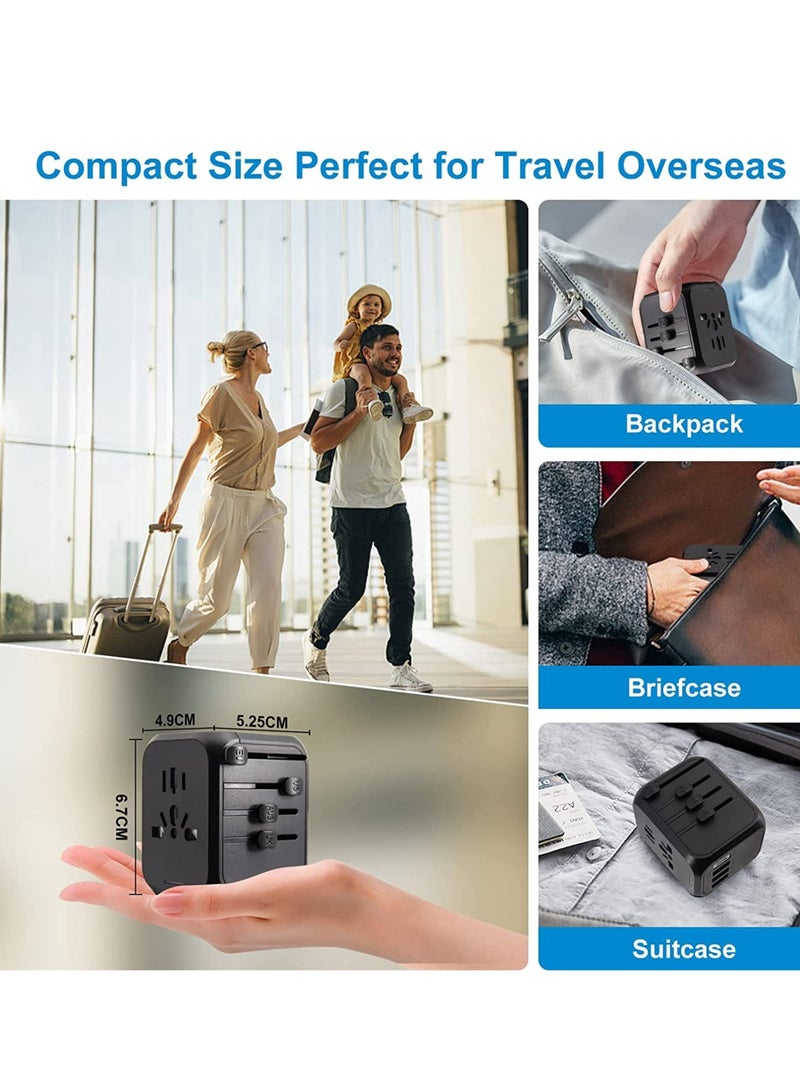 ELTRAZONE International Power Adapter, All in One Wall Outlet Adaptor Charger with High Speed 2.4A 3USB & 3.0A Type-C, Worldwide Travel Plug Adapter - Image 5