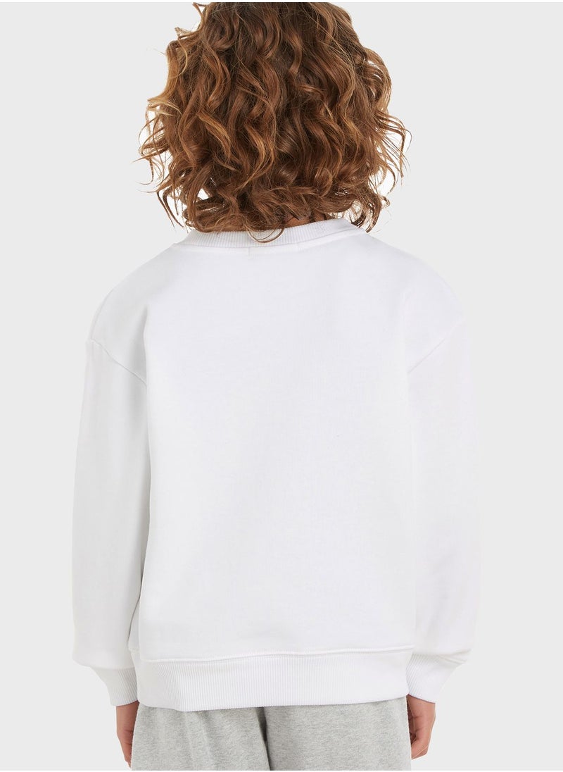 Calvin Klein Jeans - Logo Spray Print Round Neck Sweatshirt - Image 1