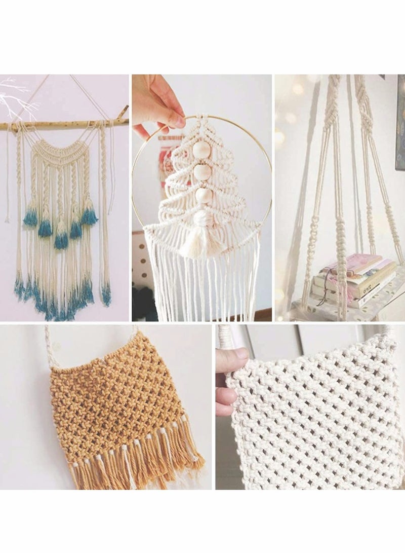 SOLARAE Macrame Cord,Natural Cotton Macrame String Twine,100 M, 3 MM Kitchen Bakers String for DIY Crafts,Tying Meat,Making Sausage and Packaging Decoration Macrame Hanging Yard - Image 4