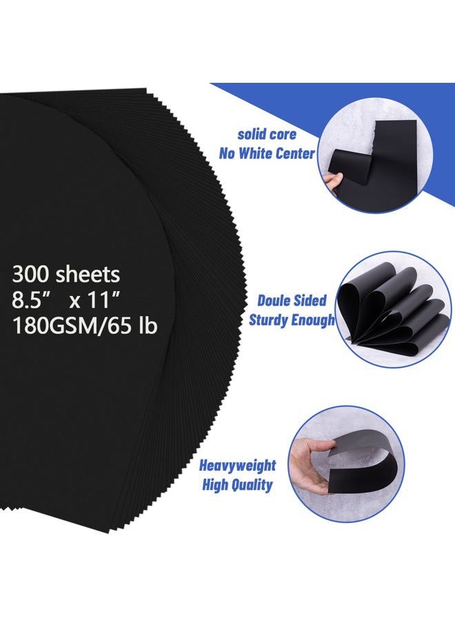 Oleitodh Black Cardstock Paper 8.5'' x 11'', 300 Sheets 180gsm/65 lb Black Printer Cover Card Stock, Premium Heavy Construction Paper for Card Making Printing Craft Drawing Scrapbooking Cutting - Image 2