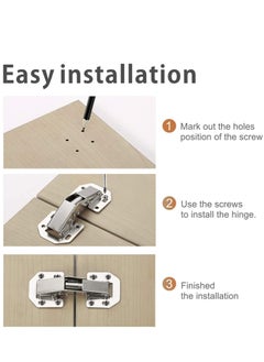 SYOSI Easy Installation Hinges 90 Degree Cabinet Hinge for Drawer Window Cupboard Kitchen Door No Slot Required Cold Rolled Steel Strong and Long Lasting  - Image 5