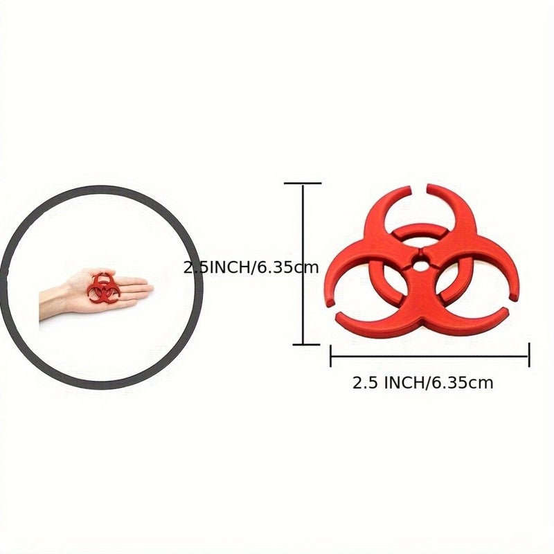 2pcs Black 3D Metal Bio Car Badges Universal Fit Vehicle Motorcycle Decoration Durable - Image 2