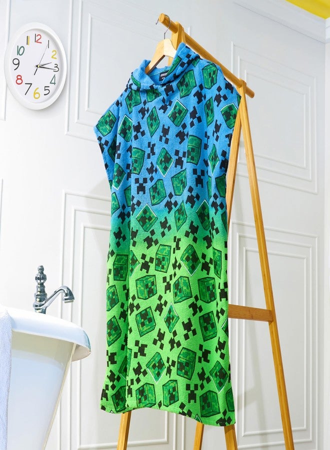 MINECRAFT بونشو ماينكرافت للأطفال والمراهقين، مناشف حمام بغطاء رأس، مناشف شاطئ ماصة (متعدد، 6-9 سنوات) - Image 5