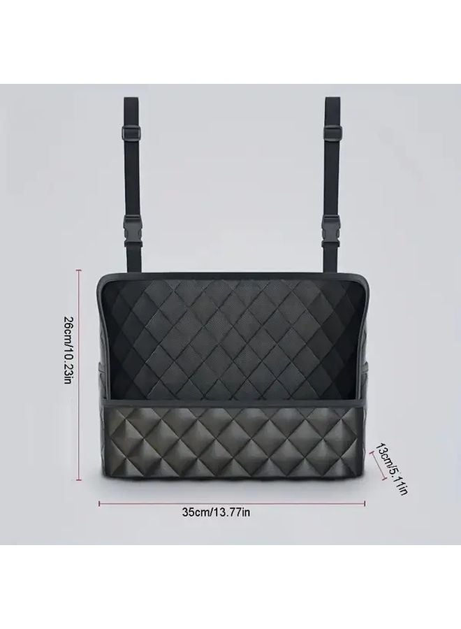 Large Capacity PU Leather Car Seat Back Organizer Adjustable Armrest Tablet Holder Cup Holders Phone Pocket No Pocket - Image 5