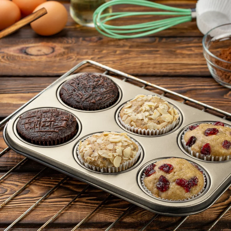 Simply Kitchen  Champagne 6-Cup Muffin Pan-26.5X18.5Cm Brown  | Best Price UAE