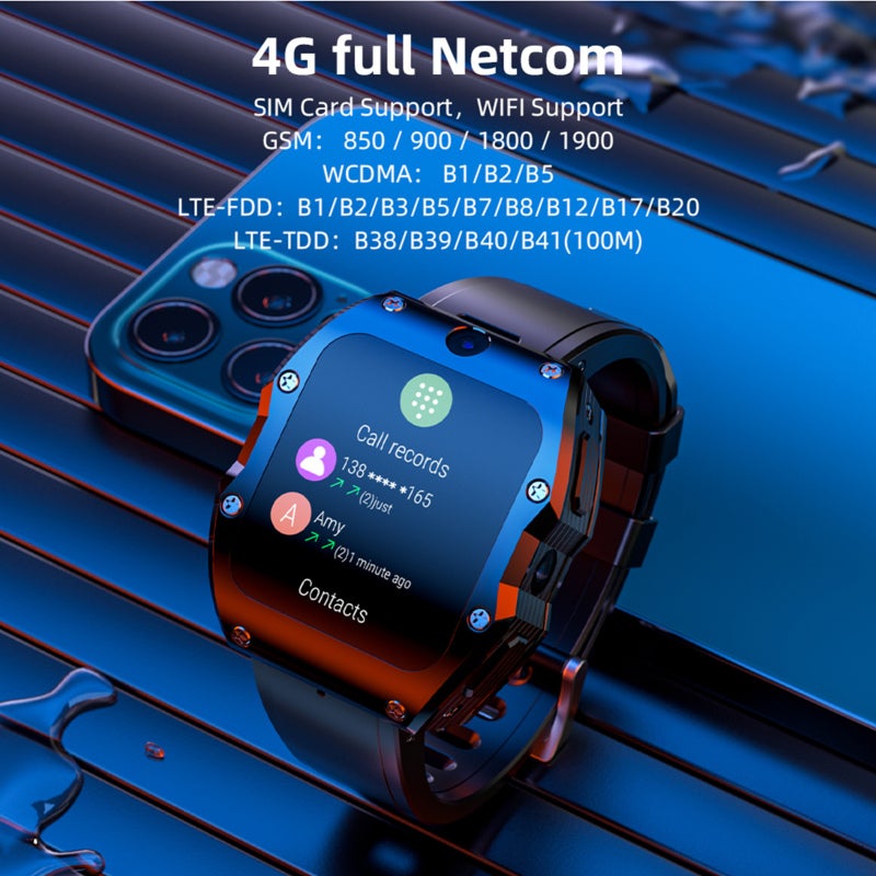 ساعة ذكية: شاشة لمس TFT بقطر 2.02 بوصة، إطار سيراميكي - مكالمات عالمية 4G، بطارية سعة 750 مل أمبير، تتبع متقدم للصحة واللياقة مع تحديد المواقع عبر GPS للمستخدمين العالميين - Image 3