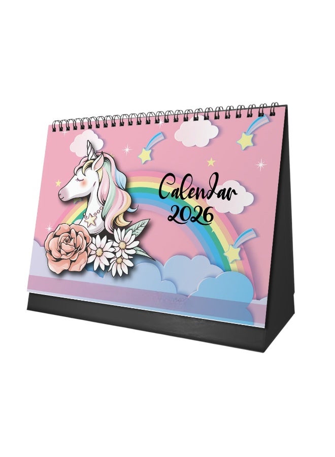 We Print, Your Gift 2026 Desk Calendar – Magical Horse Design with Cardboard Base - Image 1
