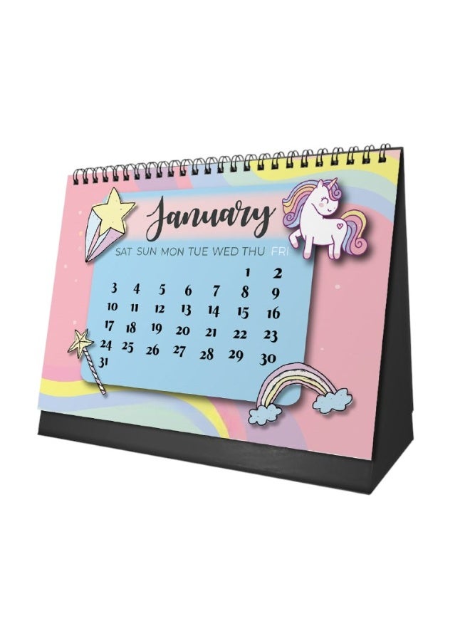 We Print, Your Gift 2026 Desk Calendar – Magical Horse Design with Cardboard Base - Image 2