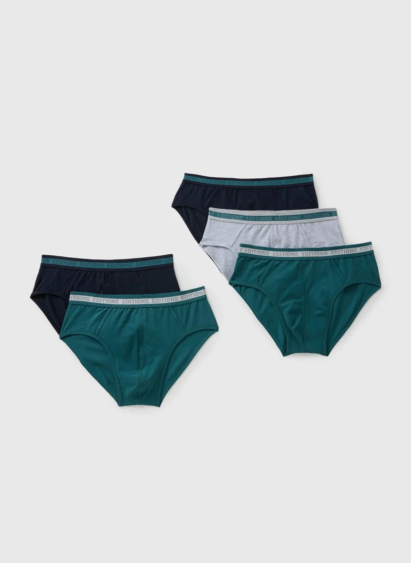 Matalan 5 Pack Teal Editions Briefs