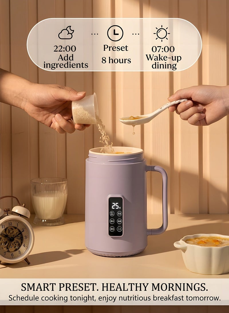 Beauenty Portable Electric Pot,Mini Electric Kettle - Portable Travel Tea Kettle with Temperature & Time Control,Non-stick 28oz Travel Electric Hot Pot for Cooking Dorm Room(Purple) - Image 5