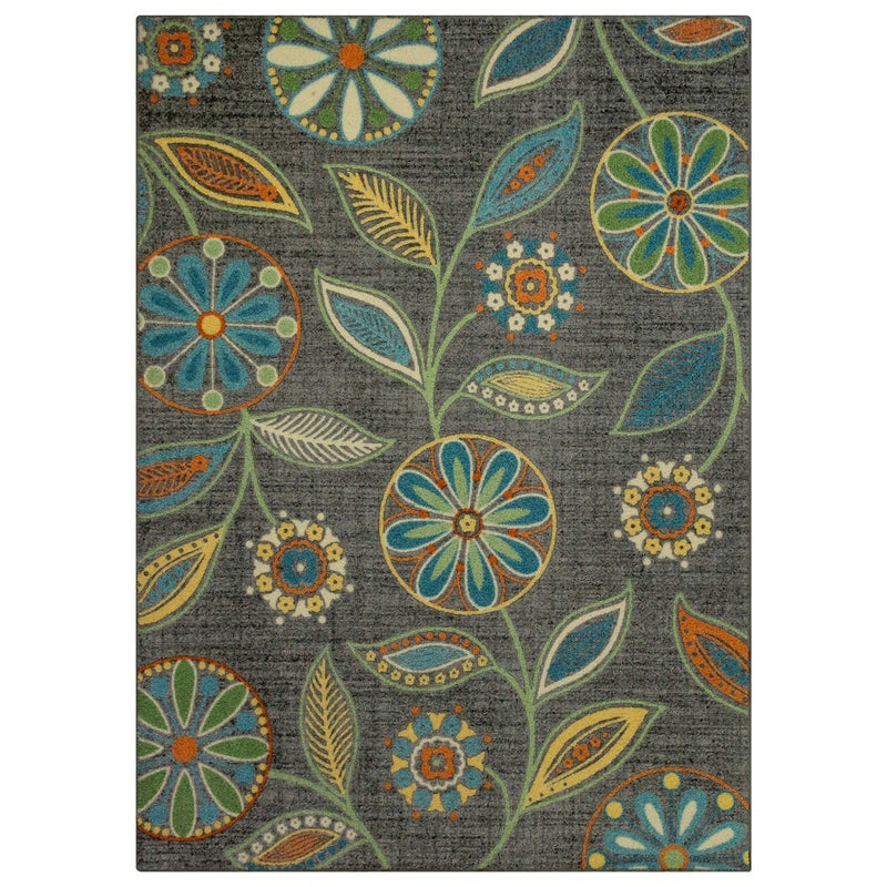 Maples Rugs Reggie Floral Area Rugs for Living Room  Bedroom Made in USA Multi 7 x 10