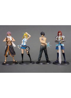Zsjb 4pcs Set Exquisite Japanese Anime Fairy Tail Figurine Natsu Dragnir