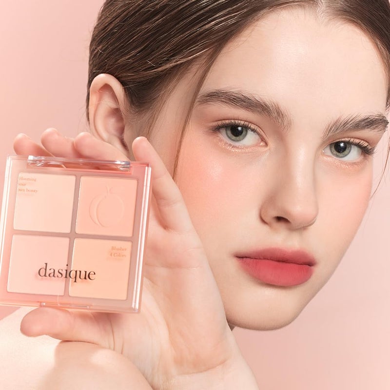 Dasique Blending Mood Cheek #03 Peach Blending l Vegan, Cruelty-Free l 4 Blendable Shades in Lightweight, Long-lasting, Smooth Powder - Image 2