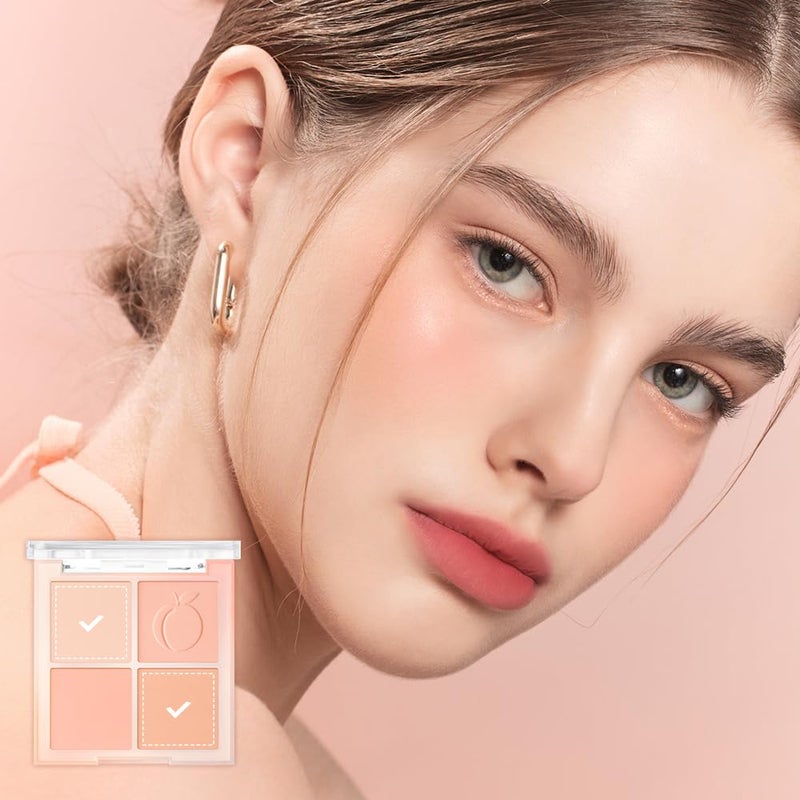 Dasique Blending Mood Cheek #03 Peach Blending l Vegan, Cruelty-Free l 4 Blendable Shades in Lightweight, Long-lasting, Smooth Powder - Image 4