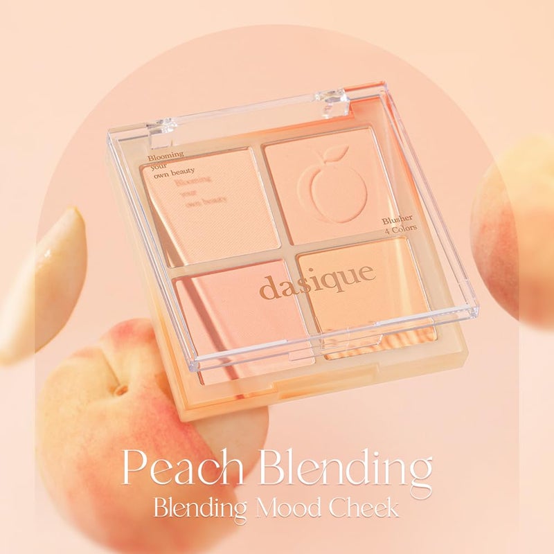 Dasique Blending Mood Cheek #03 Peach Blending l Vegan, Cruelty-Free l 4 Blendable Shades in Lightweight, Long-lasting, Smooth Powder - Image 3