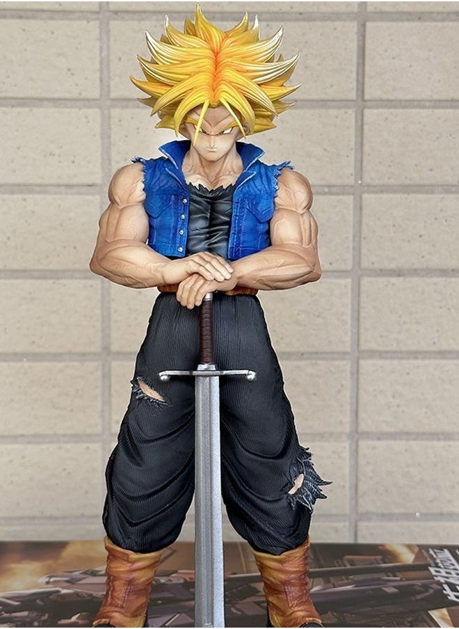 Dragon Ball Z Dragon Ball Trunks Action Figure Decorative Resin Sculpture Home Decor Statue, Art Figurine Home Ornament Decoration for Office, Living Room, Bedroom, Book Shelf, TV Cabinet, Desktop  - Image 1