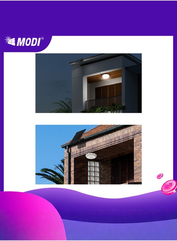 مودي مصباح سقف شمسي بقدرة 30 واط مع بطارية 24 أمبير/ساعة، سلك تمديد بطول 5 أمتار وجهاز تحكم عن بعد، 3 أوضاع إضاءة، لوحة أحادية البلورة، احتياطي طاقة يصل إلى 12 ساعة، مصباح LED داخلي/خارجي - Image 5