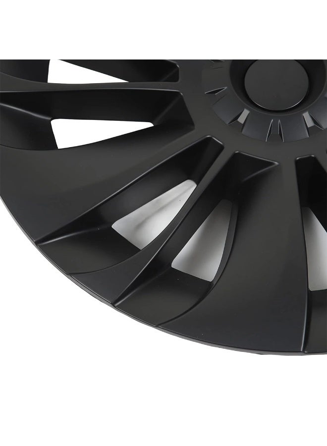 HPS Tesla Model Y 19-Inch Wheel Covers – Glossy Black Matte Finish | Set of 4 ABS Hubcaps for Gemini Wheels  - Image 2