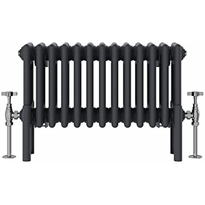 NRG TRADITIONAL RADIATOR ANTHRACITE CAST IRON 4 COLUMN HORIZONTAL CENTRAL HEATING BATHROOM RADIATORS 300X605MM - Image 3