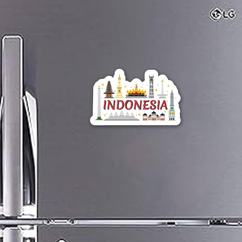 Anuman Anuman Indonesia Theme Souvenir Wooden Refrigerator Stylish Fridge Magnet Perfect Souvenir Gift for Brother Sister Kids Home Decor Kitchen Decor Pack of 1 Multicolor  - Image 2