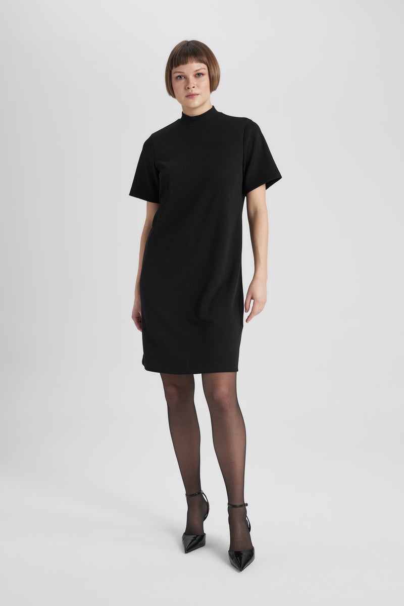 DeFacto Woman A-Line Half Turtleneck Premium Mini Dress  - Image 1
