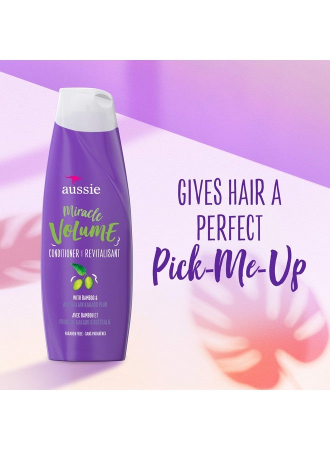 أوسي بلسم أوسي ميراكل فوليوم للشعر الخفيف بخلاصة البرقوق والخيزران، 30.4 أونصة سائلة (عبوة من 4 قطع) - Image 3