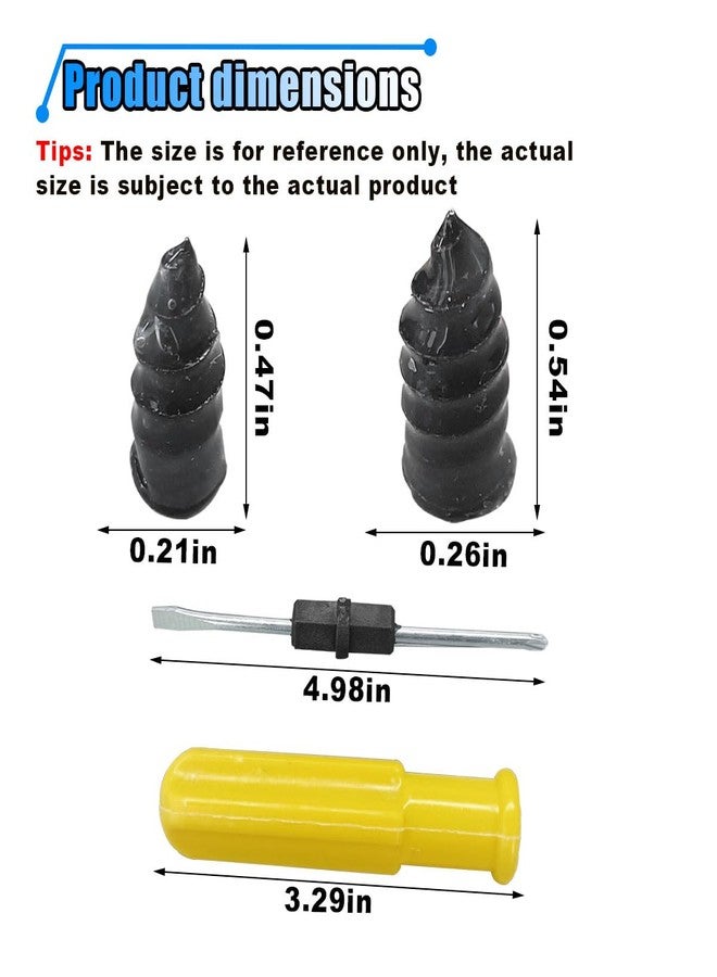 BDZMC 60PCS Tire Repair Rubber Nail, Tire Puncture Repair Tool Kit with Screwdriver, Self Service Vacuum Tire Repair Screw Plug, Tire Repair Kit for Car Truck Motorcycle Tractor - Image 2