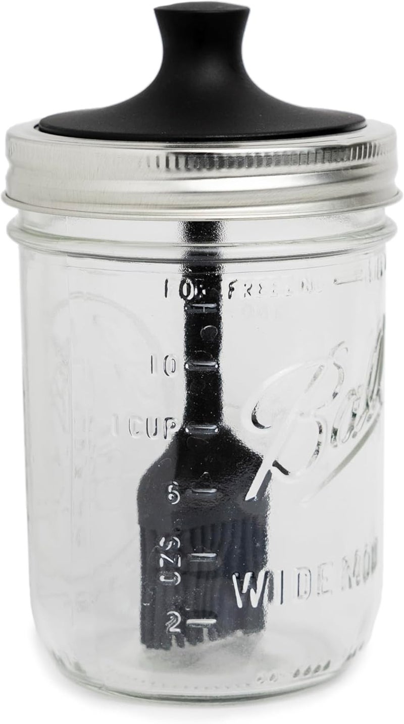 Jarware Silicone Black Basting Brush Lid For Wide Mouth Mason Jars - Image 1