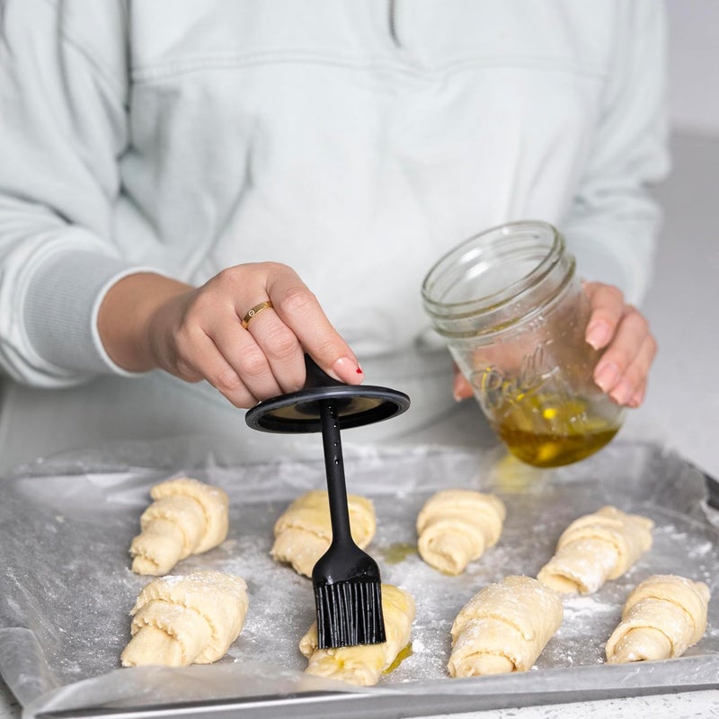 Jarware Silicone Black Basting Brush Lid For Wide Mouth Mason Jars - Image 4