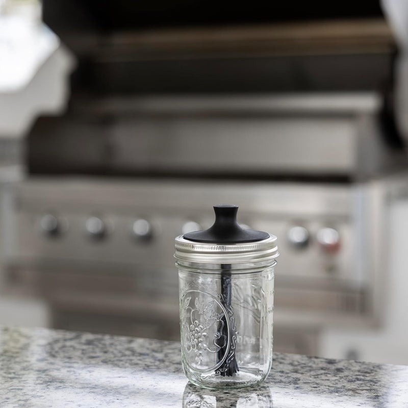 Jarware Silicone Black Basting Brush Lid For Wide Mouth Mason Jars - Image 2