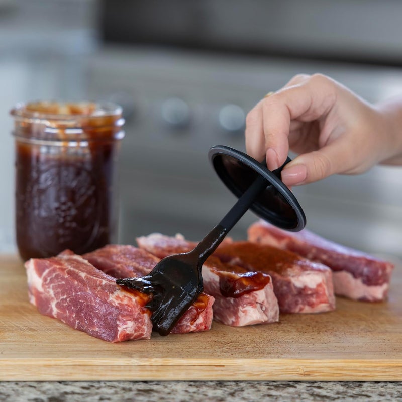 Jarware Silicone Black Basting Brush Lid For Wide Mouth Mason Jars - Image 5