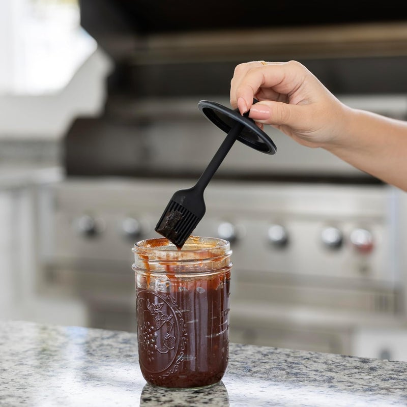 Jarware Silicone Black Basting Brush Lid For Wide Mouth Mason Jars - Image 3