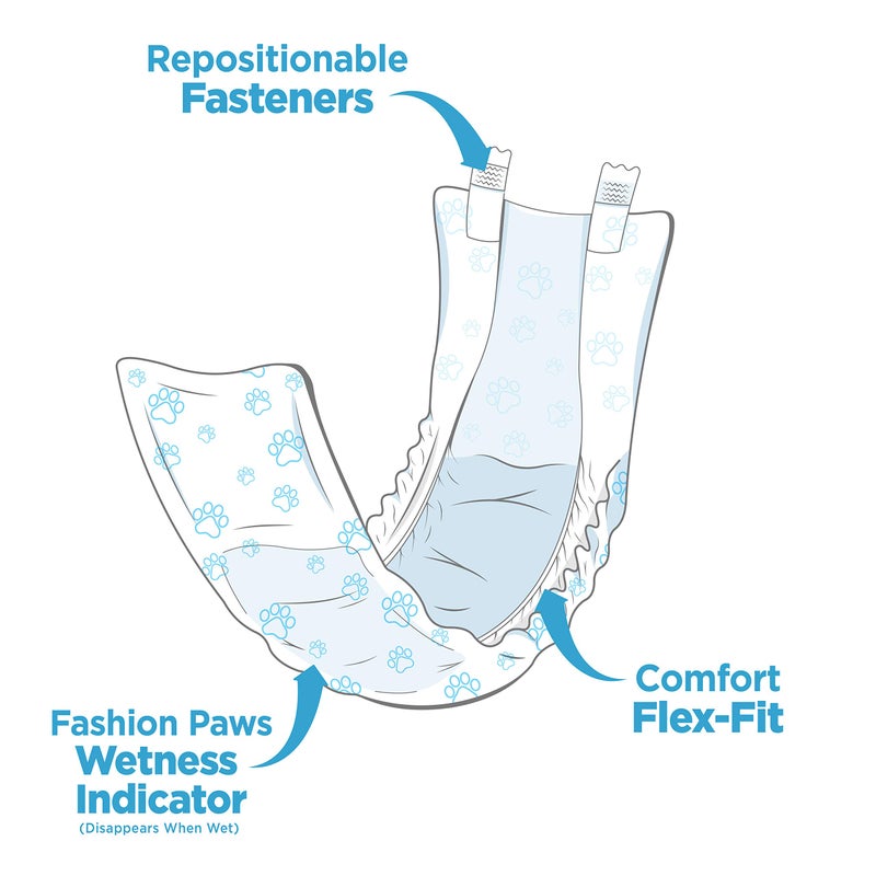 Four Paws Wee-Wee Super Absorbent Disposable Adjustable Dog Potty Training Male Wraps Diapers, Leak-Proof Protection for Puppies and Small Dogs, Extra Small, 12 Count - Image 3