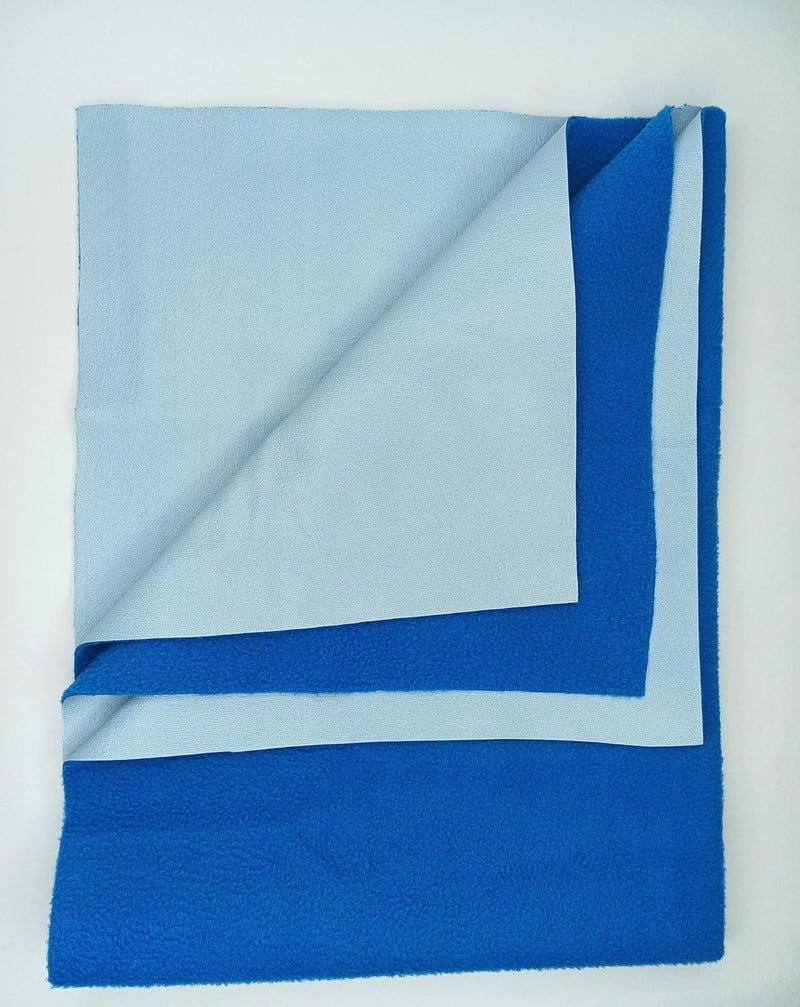 Waterproof Baby Bed Protector Extra Absorbent Quick Dry AntiPiling Fleece Dry Sheet Lightweight Extremely Soft Breathable Material Cyan Single Bed 140cm x 220cm