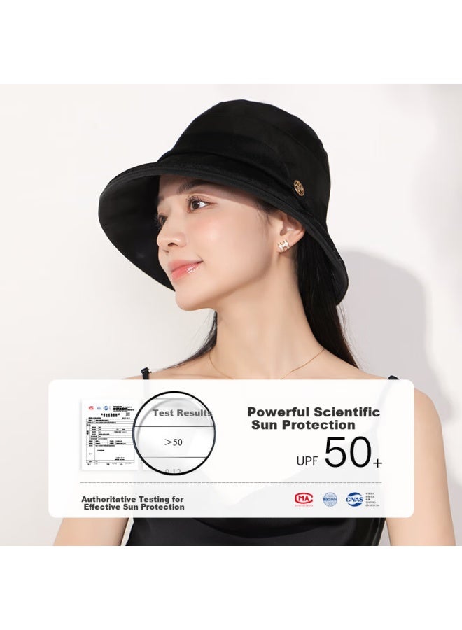Fancet Mulberry Silk Sun Hat For Women New Chinese Style Printed Silk Sun Protection Fisherman Hat Birthday Gift For Elders