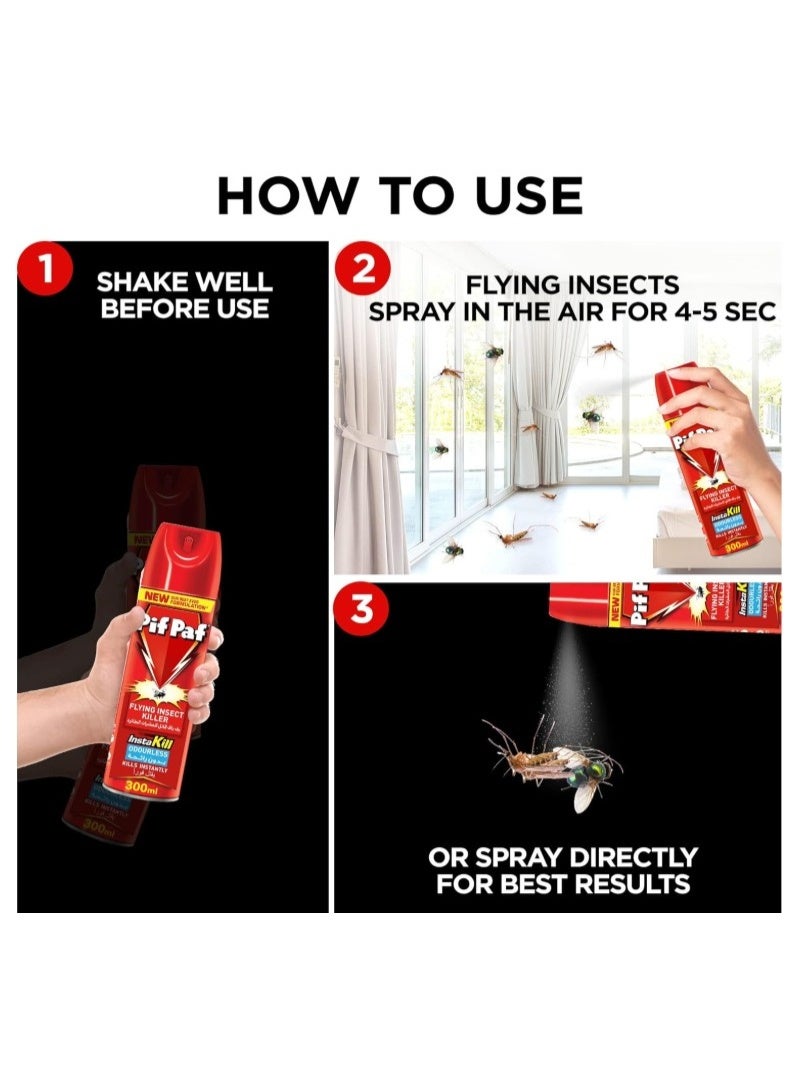 Pif Paf All Kills Cockroaches, Ants, Flies And Mosquitoes Killer Spray Multicolour 3x300ml - Image 3