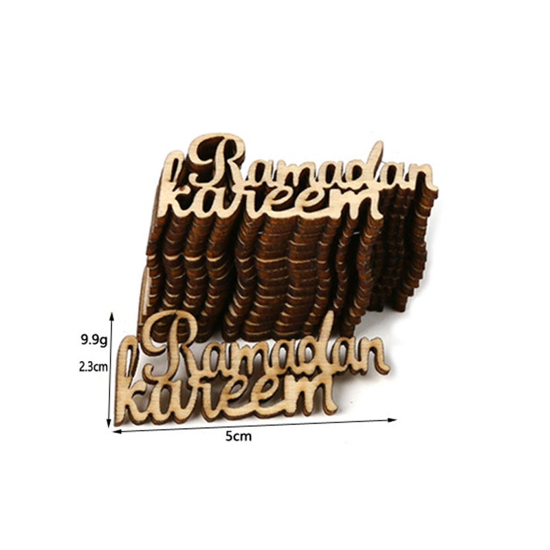 BinaryABC Eid Ramadan Kareem Wooden Ornament Decorations Muslim Party Decorations 15Pcs - Image 3