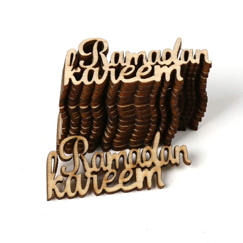BinaryABC Eid Ramadan Kareem Wooden Ornament Decorations Muslim Party Decorations 15Pcs - Image 2