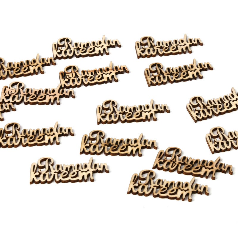 BinaryABC Eid Ramadan Kareem Wooden Ornament Decorations Muslim Party Decorations 15Pcs - Image 1
