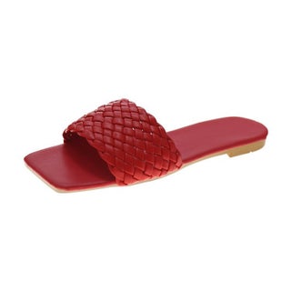New style slippers womens 2022 summer woven strap outdoor lightweight womens sandals Korean style lazy beach shoes Red - pzsku/ZE3DD04F3775FEACE3088Z/45/1746225019/28325bb5-ca6d-484d-ad2b-f6992794b455