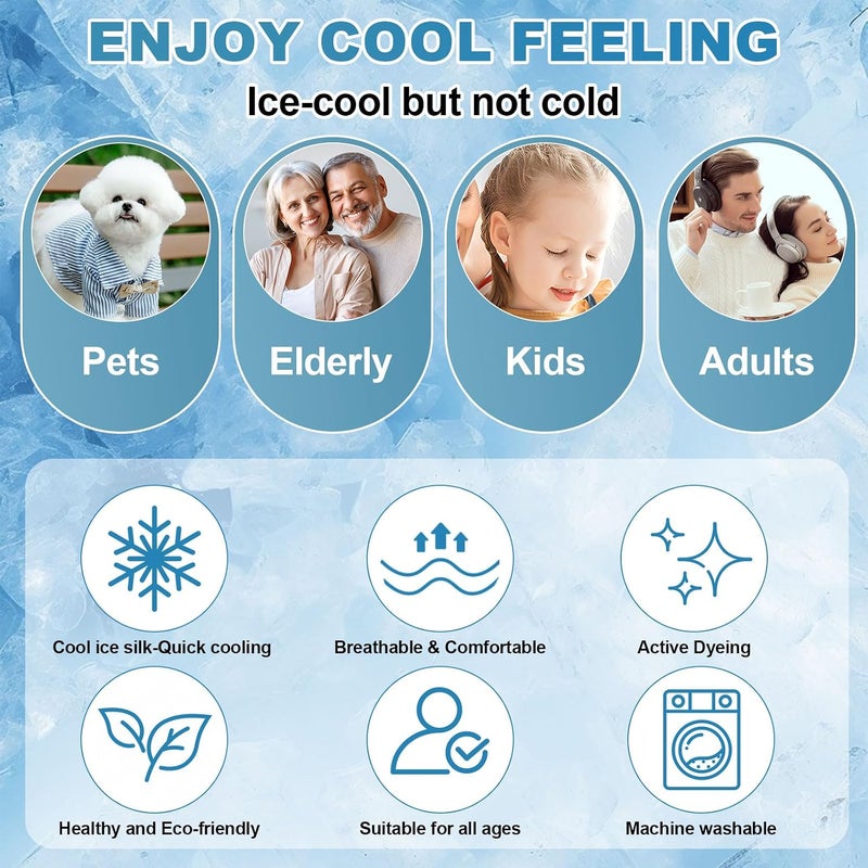OTOB Cooling Couch Covers for 3 Cushion Couch Sofa Pet Friendly, Ice Silk Fabric Washable Non Slip Sectional Sofa Protector Cooling Mat, 3D Structure Breathable Dog Sofa Cover (ICY Blue, 35.4"x82.7") - Image 4