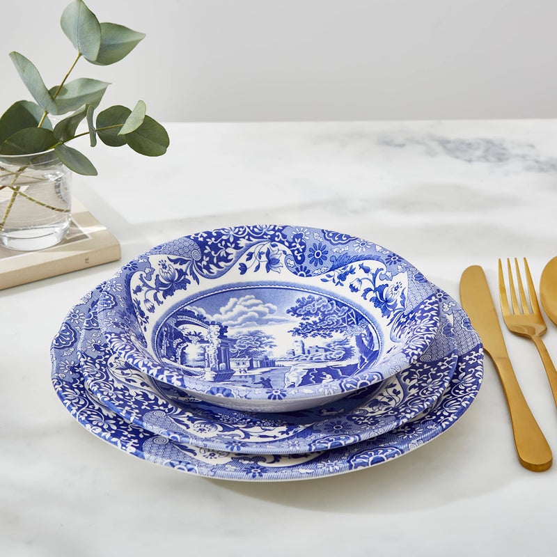 Spode وعاء حبوب سبود الأزرق الإيطالي أسكوت | مجموعة من 4 | وعاء الشوفان والحبوب والأرز | مصنوع من الفخار | 8 بوصات | آمن في غسالة الصحون والميكروويف | صنع في إنجلترا - Image 4