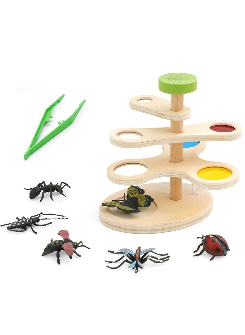 general Wooden Adjustable Observation Mirror Toy for Babies Educational Early Learning Insect Magnifying Glass Children's Toy - Image 1