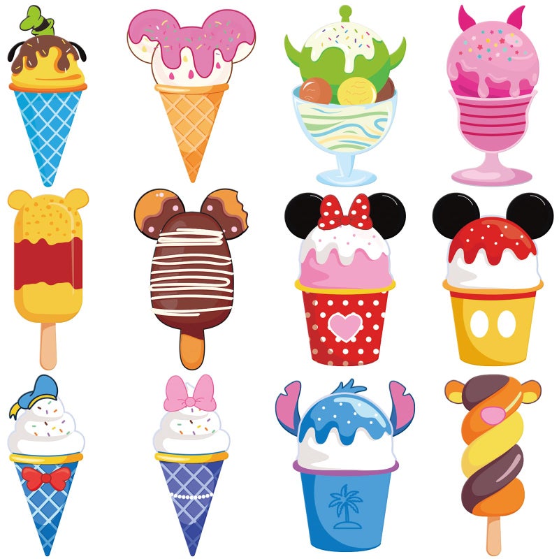 RiVolTa Mouse Cruise Door Magnets - 12 Pcs Summer Ice Cream Cute Ship Cabin Magnetic Stickers Funny Mice Decorations Garage Stateroom Accessories for Holiday Carnival Party Locker Refrigerator Decor - Image 1