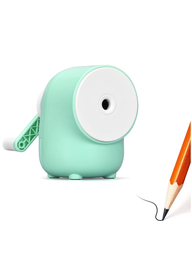 SYOSI Manual Pencil Sharpeners, Hand Crank Pencil Sharpeners for HB with Strong Spiral Blades Suitable for Children Home School Artists and Student (Green) - Image 1