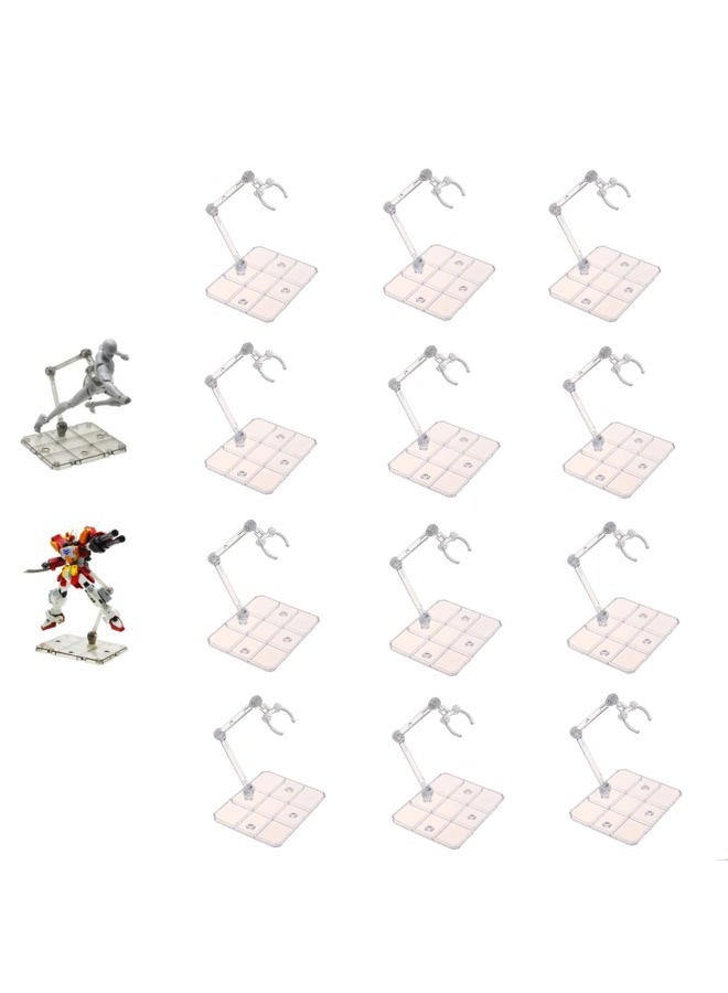 TSY TOOL 12 Pcs of HG144 Action Figure Stand, Display Holder Base, Doll Model Support Stand Compatible with 6" HG RG SD SHF Gundam 1/44 Toy Clear - Image 1