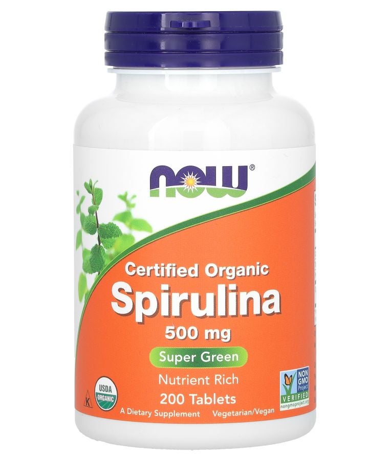 now Certified Organic Spirulina 500 mg 200 Tablets